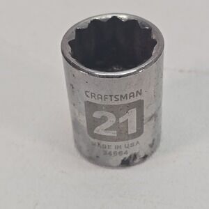 Craftsman 21mm 12 Pt Shallow Chrome Easy Read Socket 1/2" Drive 34664 USA